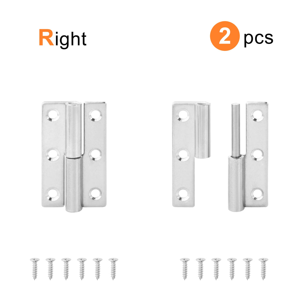 2PCS Stainless Steel Detachable Hinge 270 Degree Black Removable Wooden Furniture Door Hinges for Cabinet Cupboard Closet Box