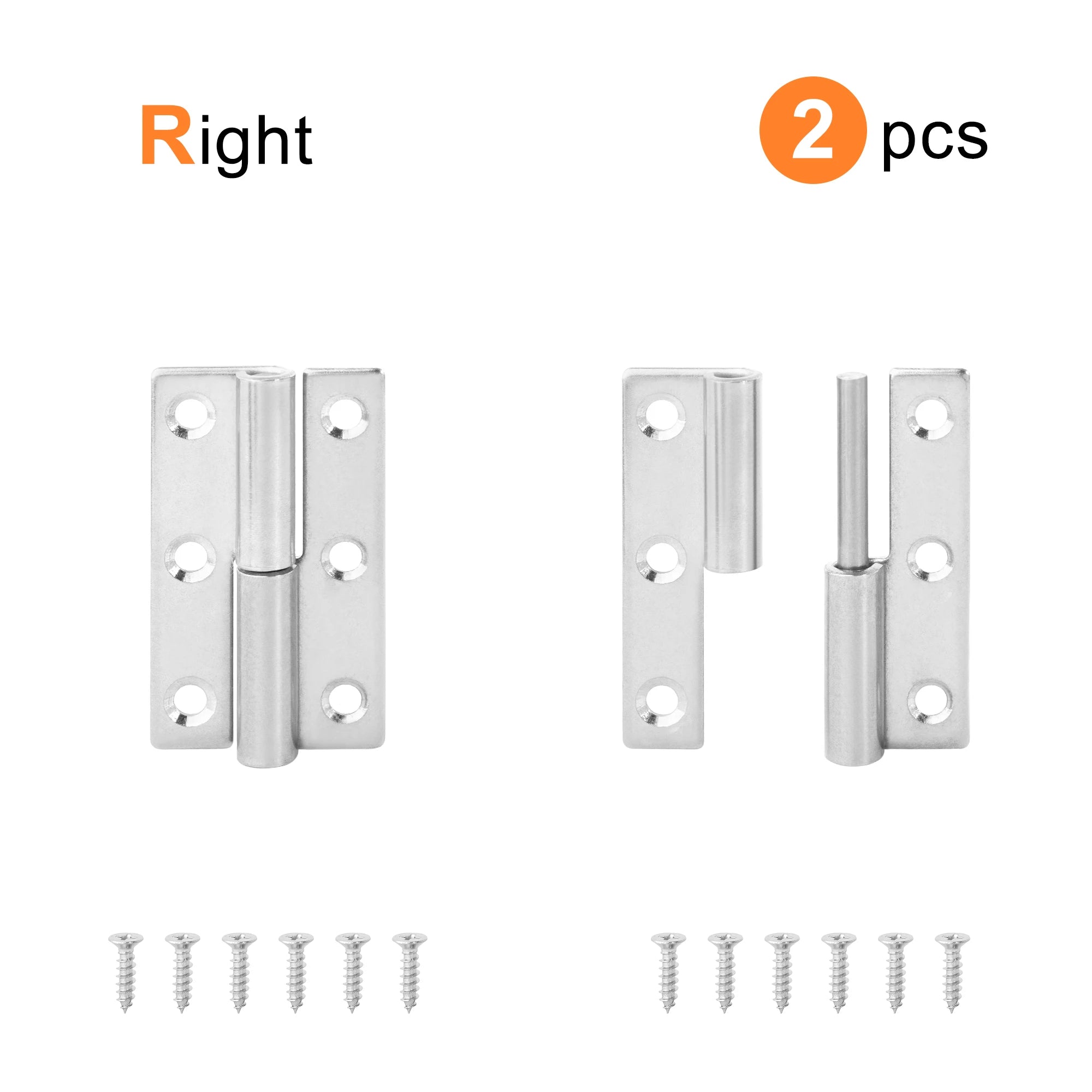 2PCS Stainless Steel Detachable Hinge 270 Degree Black Removable Wooden Furniture Door Hinges for Cabinet Cupboard Closet Box