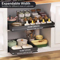 Pull Out Tray Organizer Kitchen Storage Rack Cabinet Expandable Under Sink Spice Boxes Silent Slide Drawer Style Bowl Dish Shelf