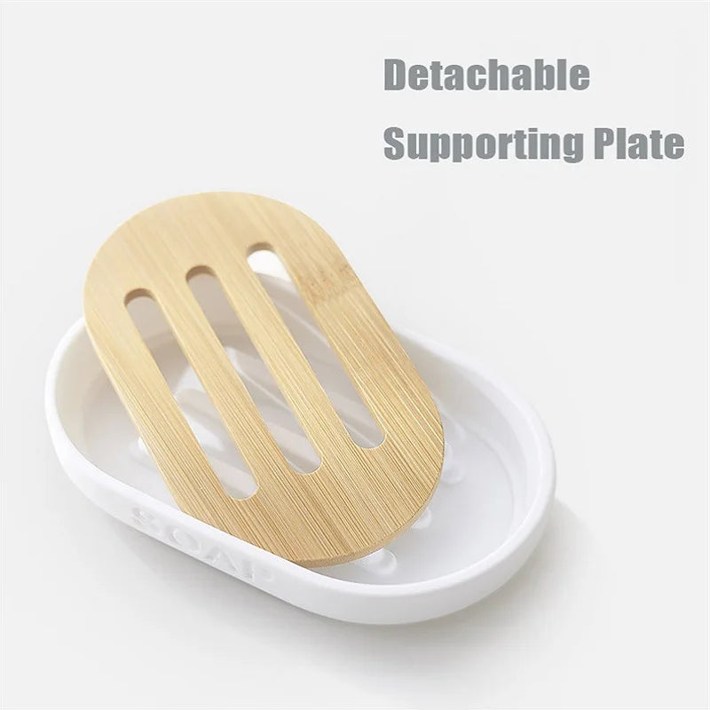 Bamboo Bathroom Accessories Toilet Brush Toothbrush Holder Gargle Cup Soap Holder Lotion Dispenser Bathroom Essential Accessory