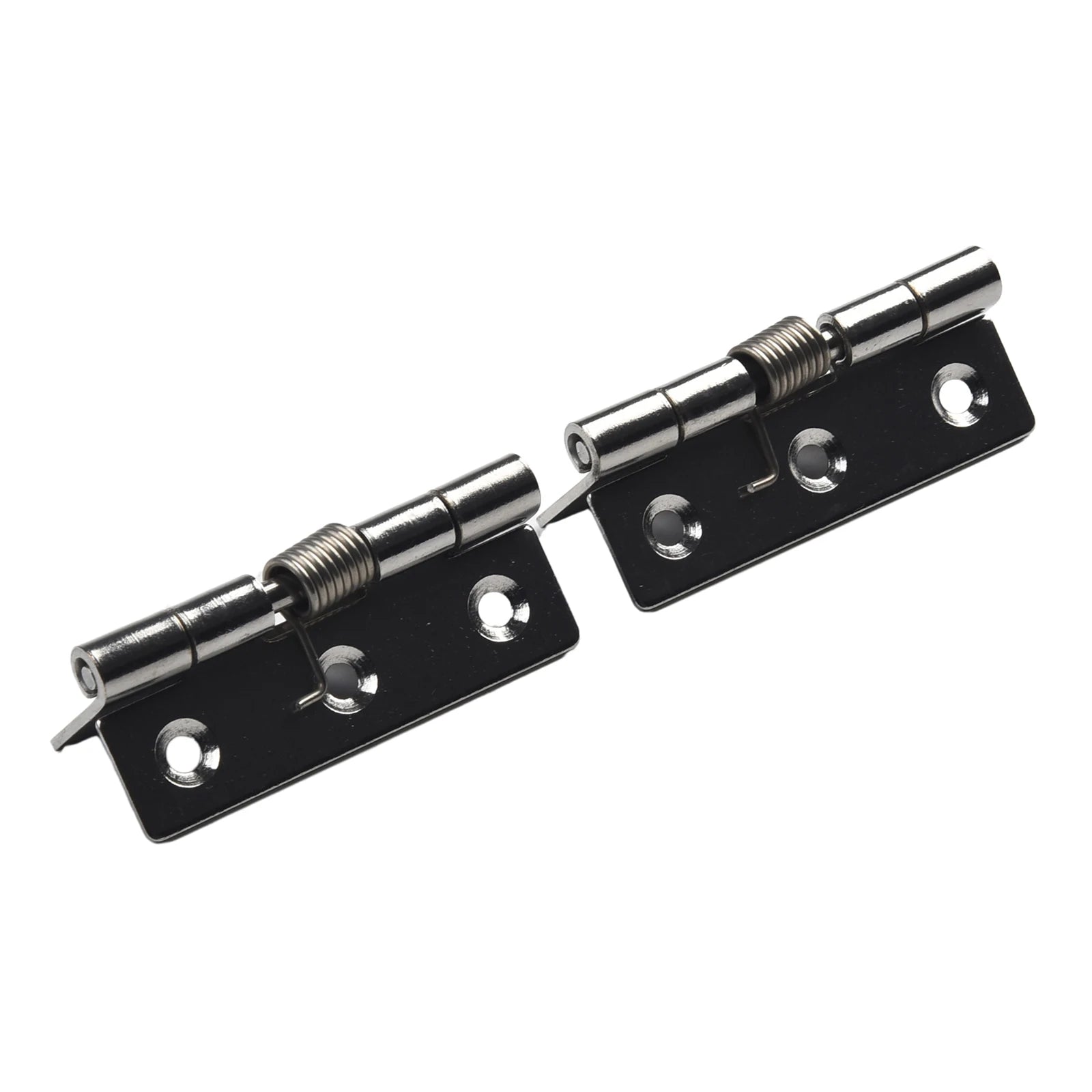 2pcs 1/1.5/2/3Inch Silver Spring Door Hinge Stainless Steel Self Closing Design Windows Cabinets Boxes Household Hardware