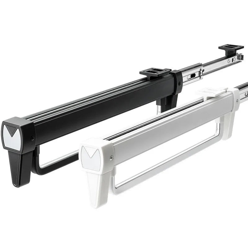 Closet shallow closet Slide rail retractable hangers Cabinet hanging rod vertical pull-out top mounted trouser rack free of hole