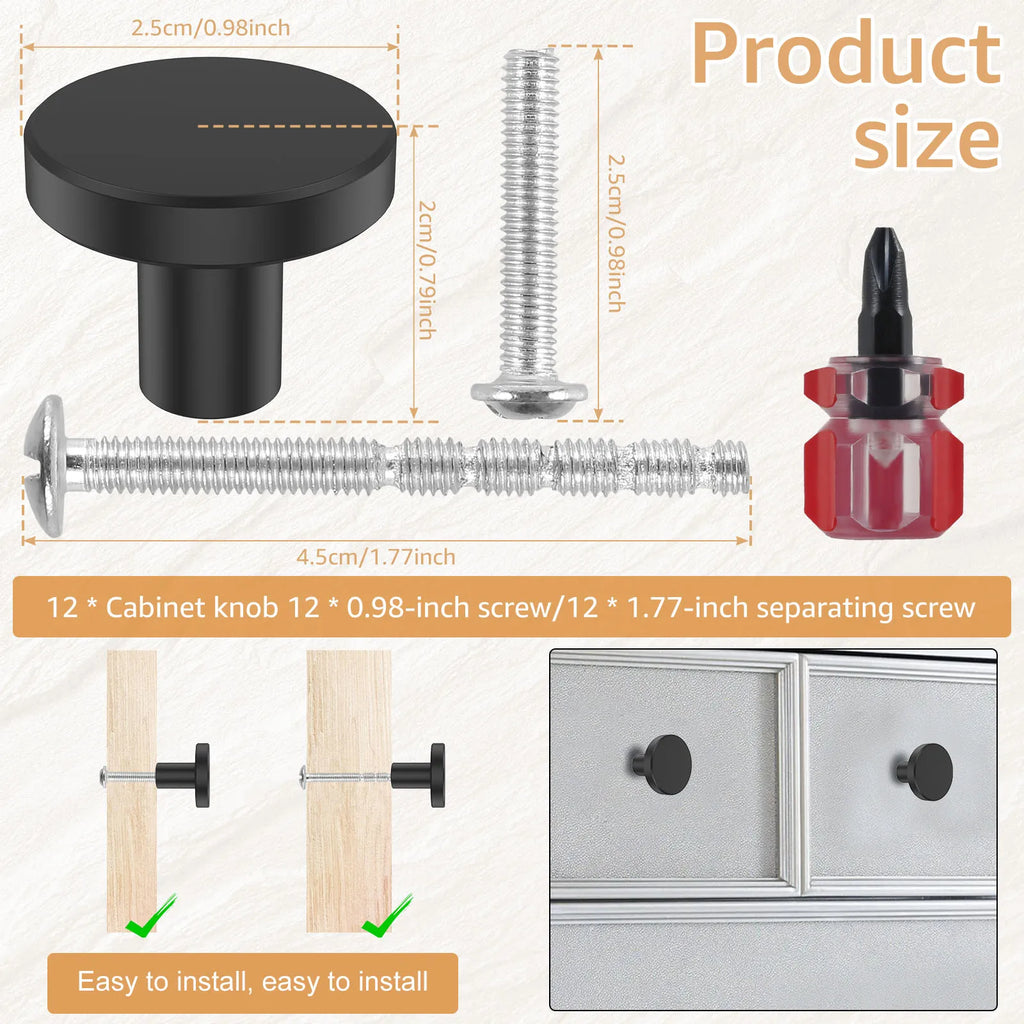 12PCS Kitchen Cabinet Knobs Dresser Knobs Drawer Handles Round Drawer Pulls Antique Brass Cabinet Door Bathroom knobs Hardware