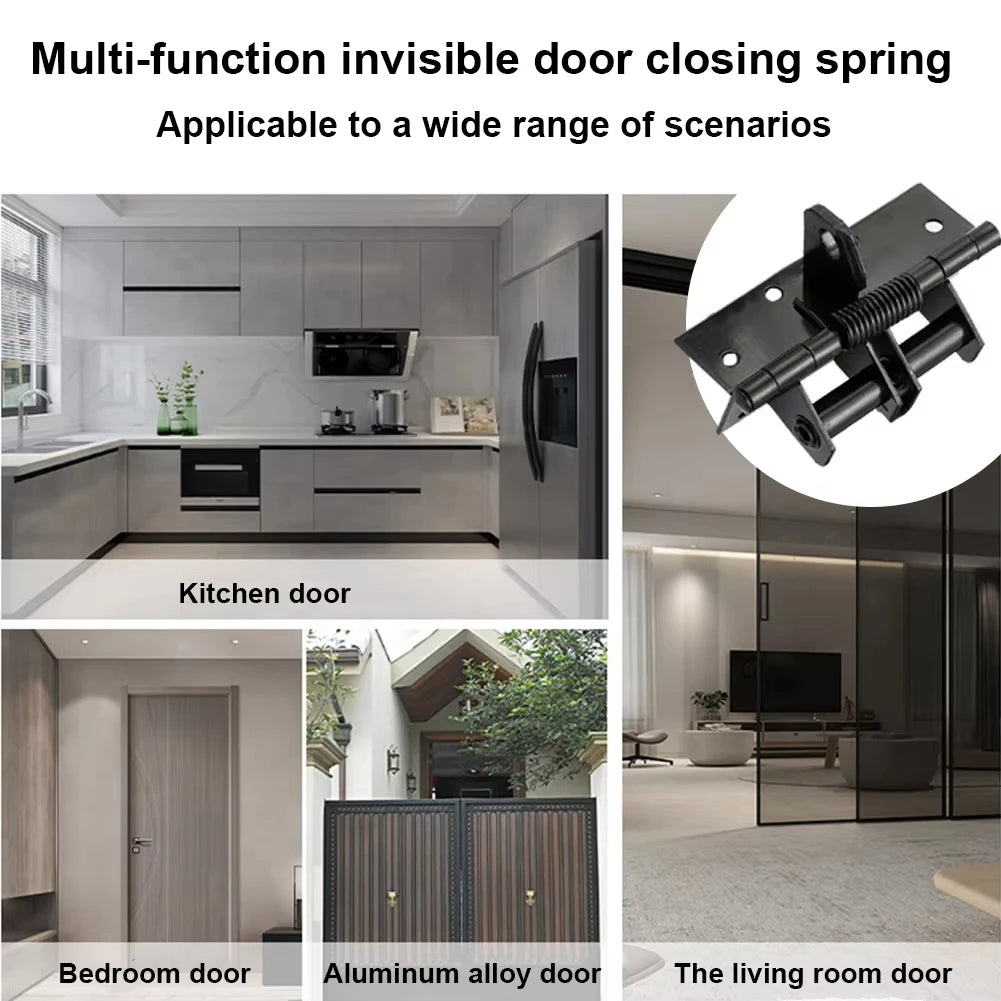 4 Inch Automatic Door Closer Hinge for Cabinet Wardrobe Multi-function Detachable Spring Hinges Positioning Door Closer