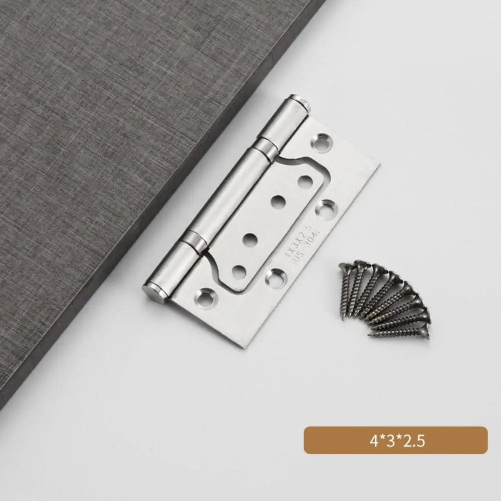 6pcs 4 Inch Stainless Steel Hinge for Bedroom Bathroom Wooden Door Slotted Free Hinges