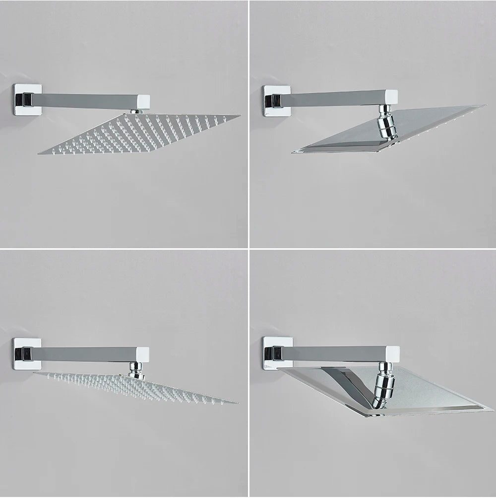 Bathroom Faucet Chrome Rain Shower Head Shower Faucet Wall Mounted Bathtub Bath Mixer Tap Beauty Bathroom Set Shower System