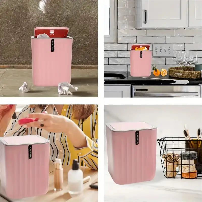 4pcs/set Bathroom Accessories Set, Includes Desktop Trash Can, Soap Dispenser, Toothbrush Holder, Toothbrush Cup, Giftift
