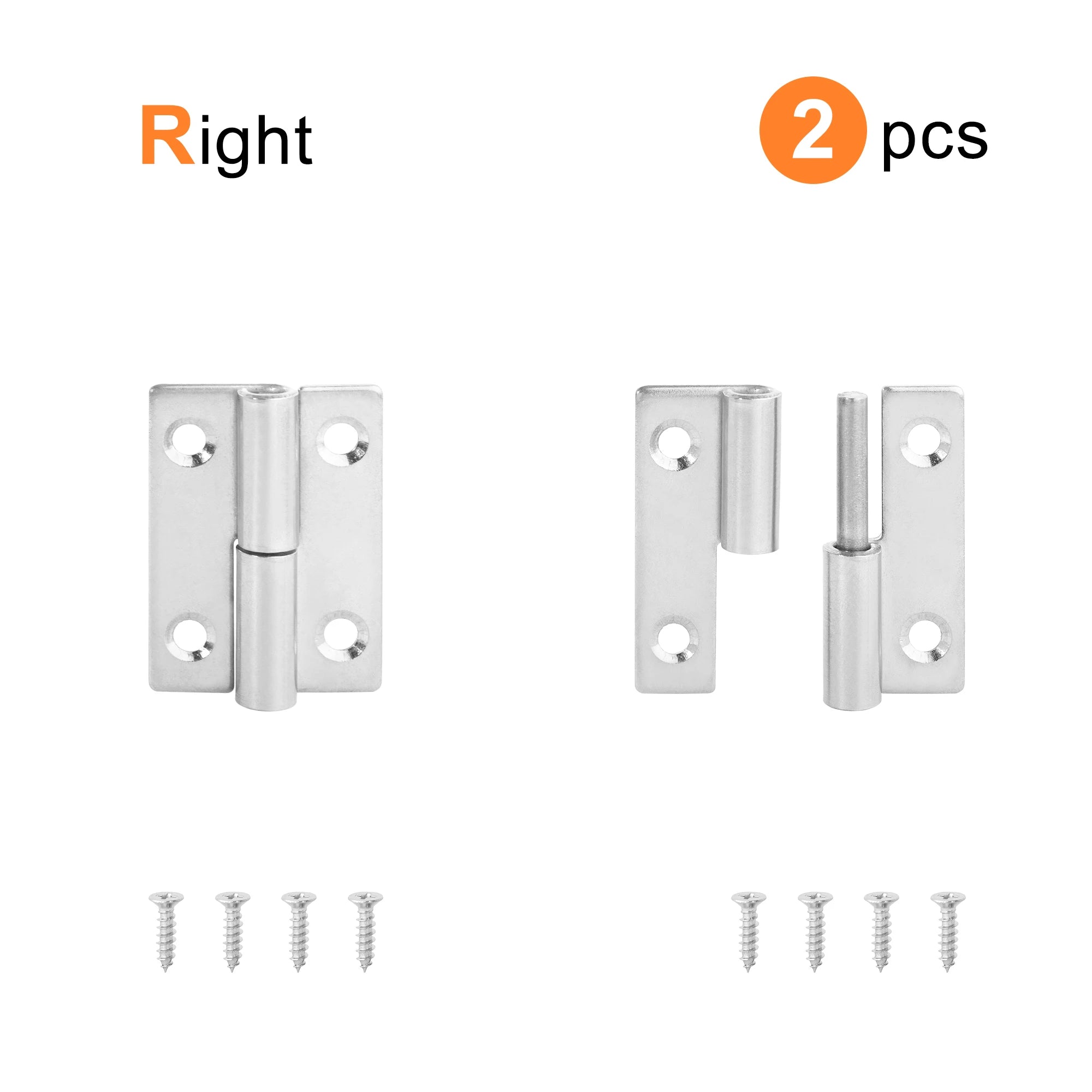 2PCS Stainless Steel Detachable Hinge 270 Degree Black Removable Wooden Furniture Door Hinges for Cabinet Cupboard Closet Box