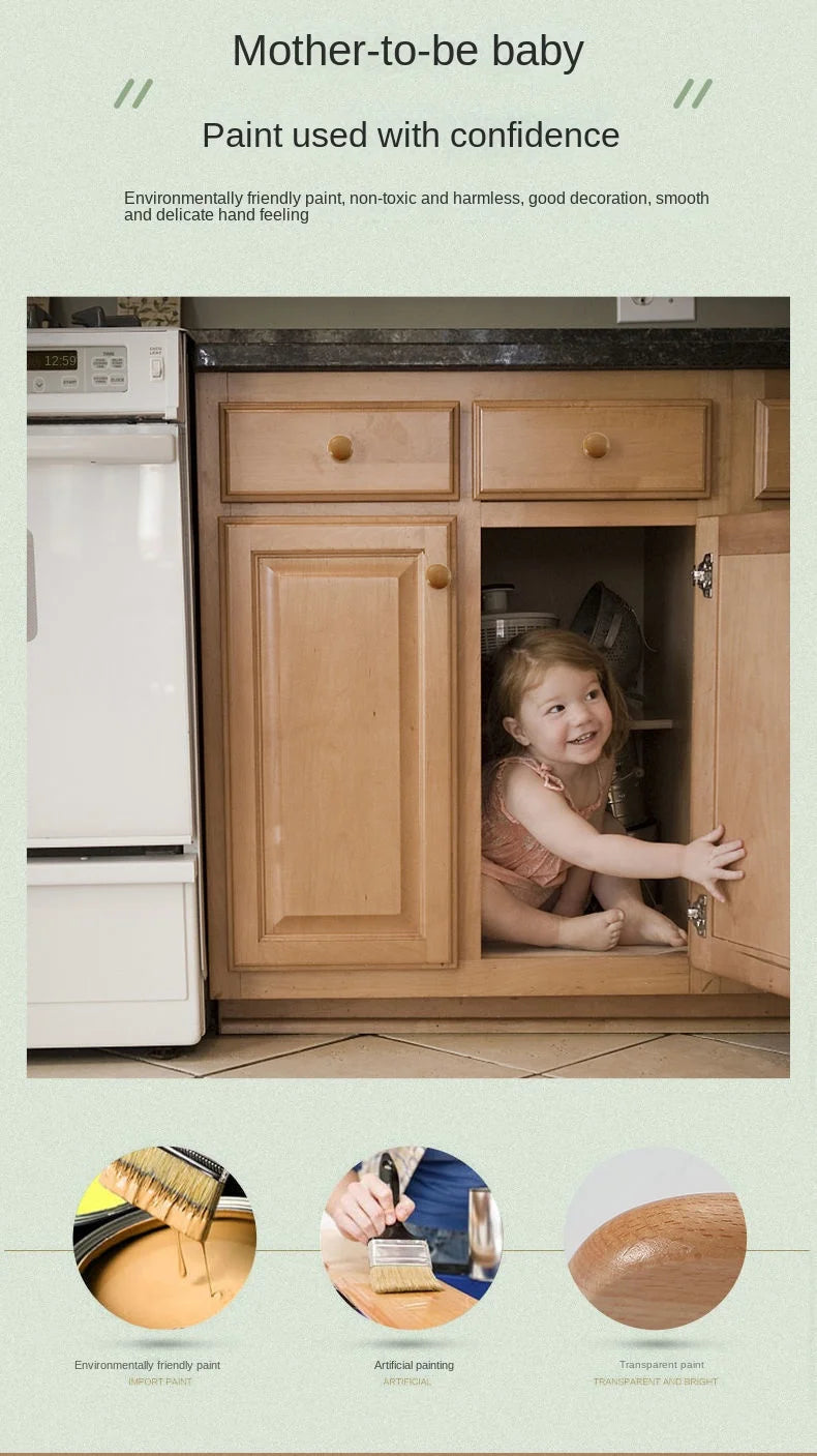Simple Modern Wooden Cabinet Round Single-hole Handle Drawer Door Kitchen Shoe Cabinet Solid Wood Log Handle