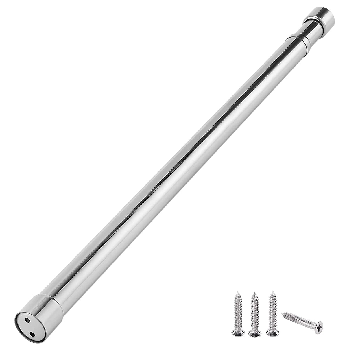 Wardrobe Rail Extendable Clothing Rail 56-100cm Stainless Steel Clothes Rod with End Sockets Screws Adjustable Closet Rail Pole