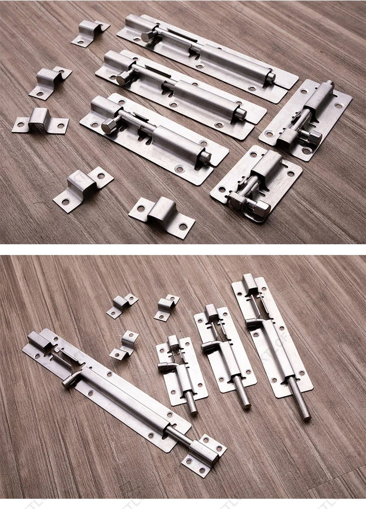 Door Security Slide Latch Lock Stainless Steel Bolt With Solid Heavy Duty Brushed Finish Door Latch Sliding Lock