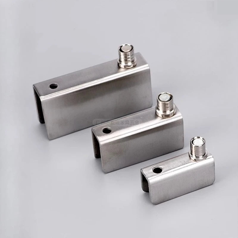 2 Set Stainless Steel Glass Hinges for 5-8mm/8-10mm/10-12mm Glass Door Glass Pivot Clamps Door Hinges Household Hardware