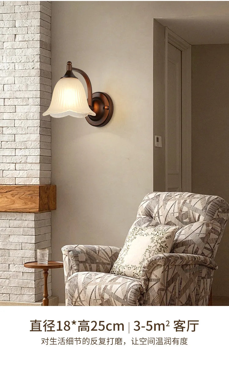 Bathroom Light Lighting with White Frosted Glass Shade, Wall Lamp for Mirror Kitchen Bedroom Living Room Porch