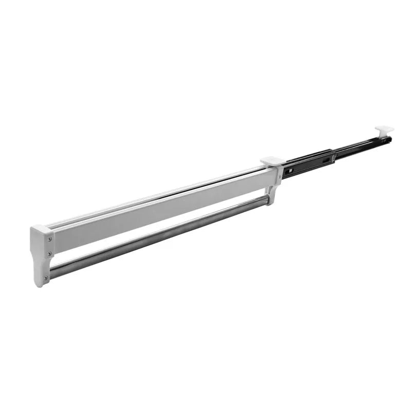 Pull-Out Closet Valet Rod Adjustable Wardrobe Clothing Rail Heavy Duty Top Mount Wardrobe Hanger Rack Bar Ball Bearing Slide