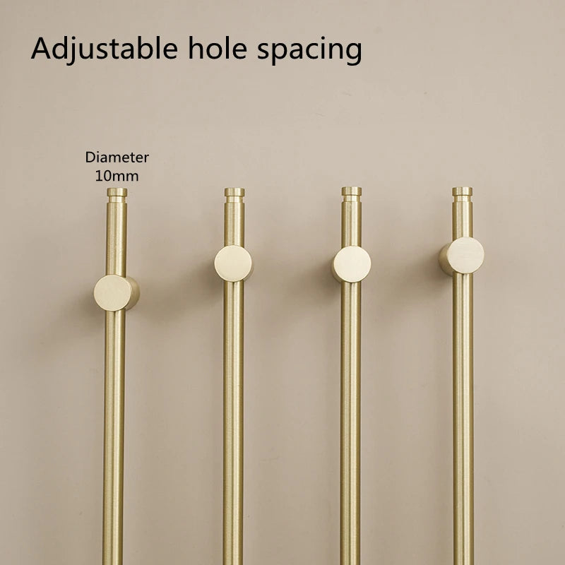 Furniture Long Handles Pure Solid Brass Handle Modern Simple Golden Light Luxury Integral Wardrobe Bathroom Cabinet Long Handle