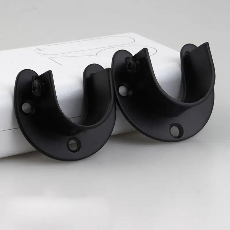 Stainless Steel Flange Seat Wardrobe Hanger Rod Tube Hook Fixed Support Bracket Seat Fixing Hardware Accessories Curtain Rod