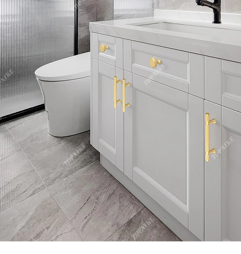 Simple Kitchen Cabinet Wardrobe Door Handles Drawer Knobs and Handles for Furniture Gold Black Knurled Nordic Style