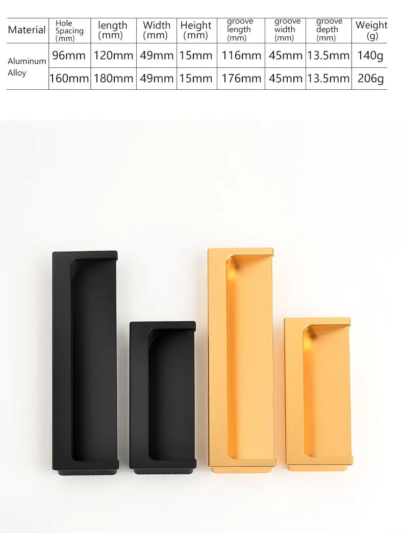 Modern Luxury Furniture  Recessed Cabinet Handles & Flush Drawer Pulls  Aluminum Alloy Slot Design