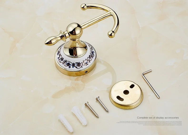 Robe Hooks Antique Brass Coat Hook Clothes Towel Hangers Storage Door Hook Wall Bathroom Accessories Black Bath Rack   Z-9001K