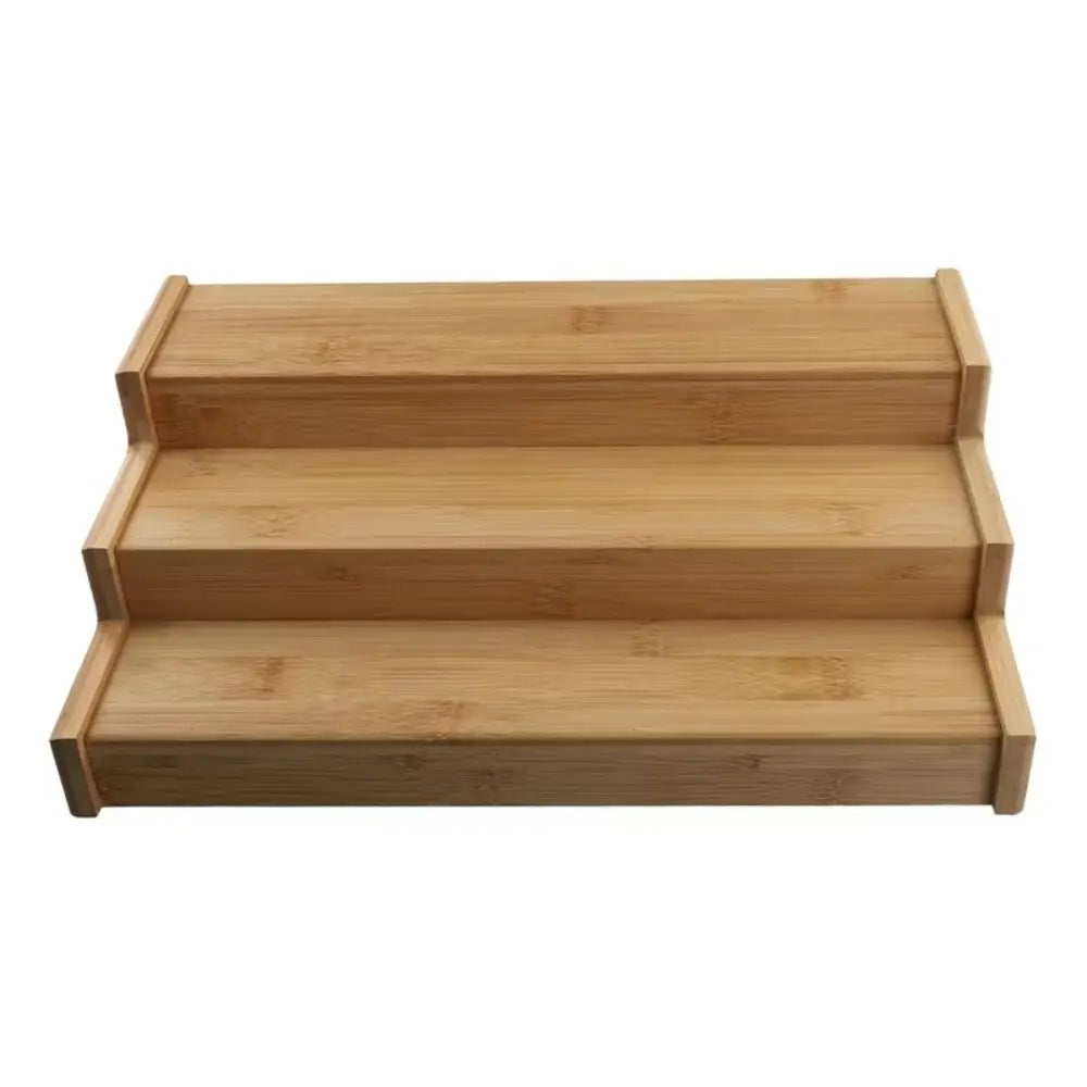 Solid Wooden 3-Tier Spice Rack Space-Saving Spice Display Spice Jar Storage Set Durable Multi-Tier Kitchen Spice Organizer