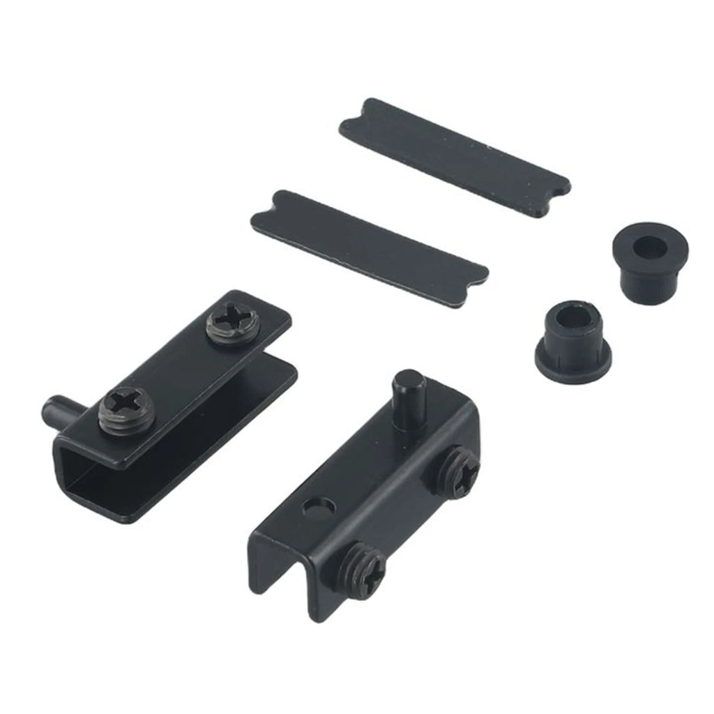 2Pcs Glass Door Hinges Stainless Steel No Drilling Rust-Proof Black Pivot Door Hinge Suitable For 5~6mm Glass Doors