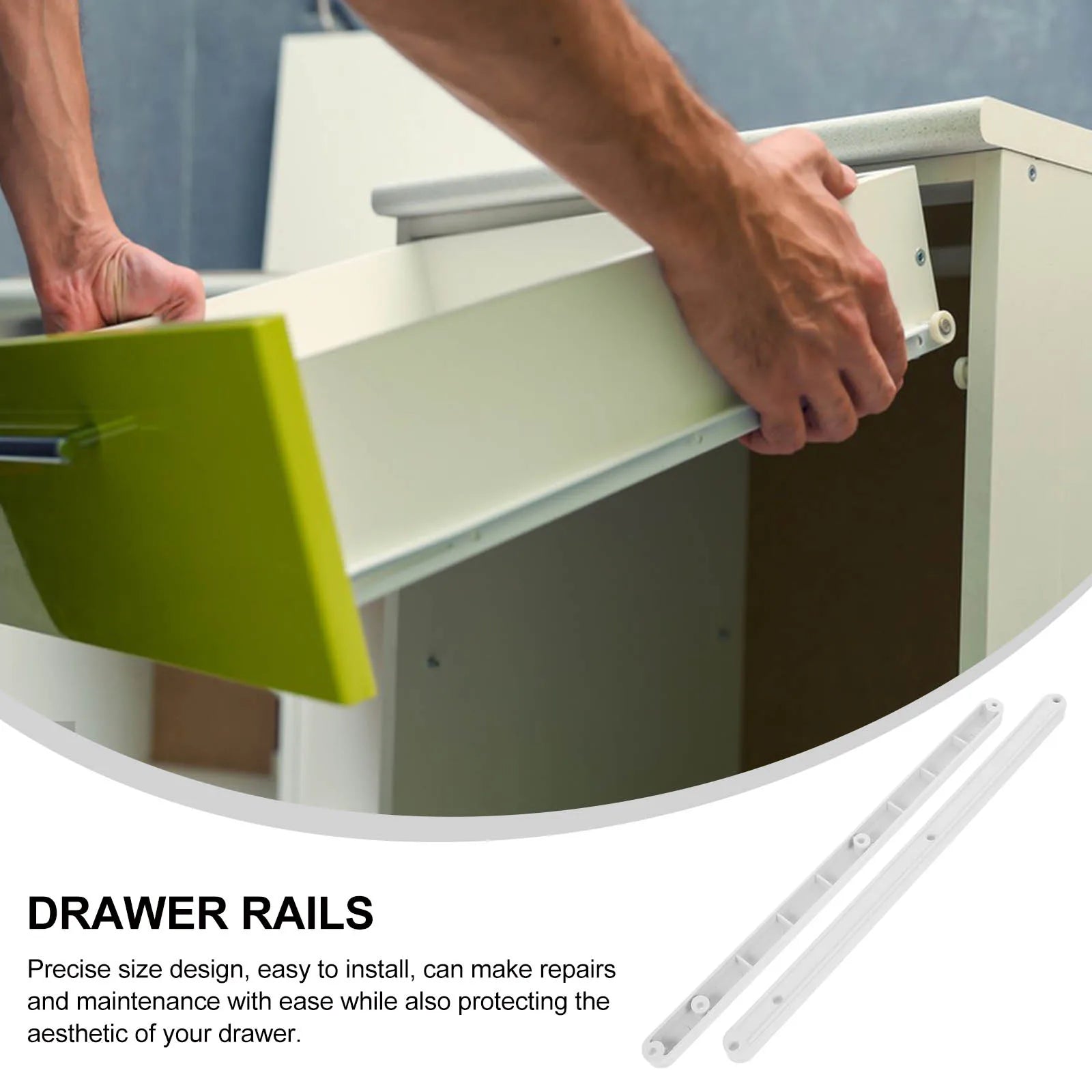 2pcs Guide Rail Drawer Plastic Slide Wardrobe Runner Cabinet SSlidesrage Box Slide Rail Telescopic Track For Cupboard Locker