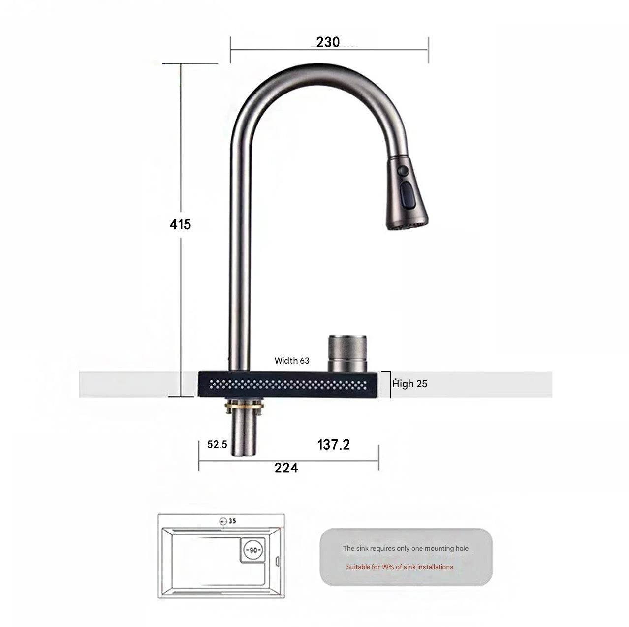 Waterfall Sink Pull Type Kitchen Faucet Hot Cold Mixer Vegetable Wash Tap Basin Multiple Water Outlets Rotation Flying Rain Tap