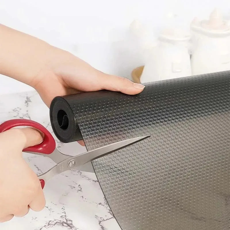 1PC 5m/196.85in Drawer Liners Washable Dustproof and Non-slip Placemats Kitchen Cabinet Mats Refrigerator Non-slip Liners