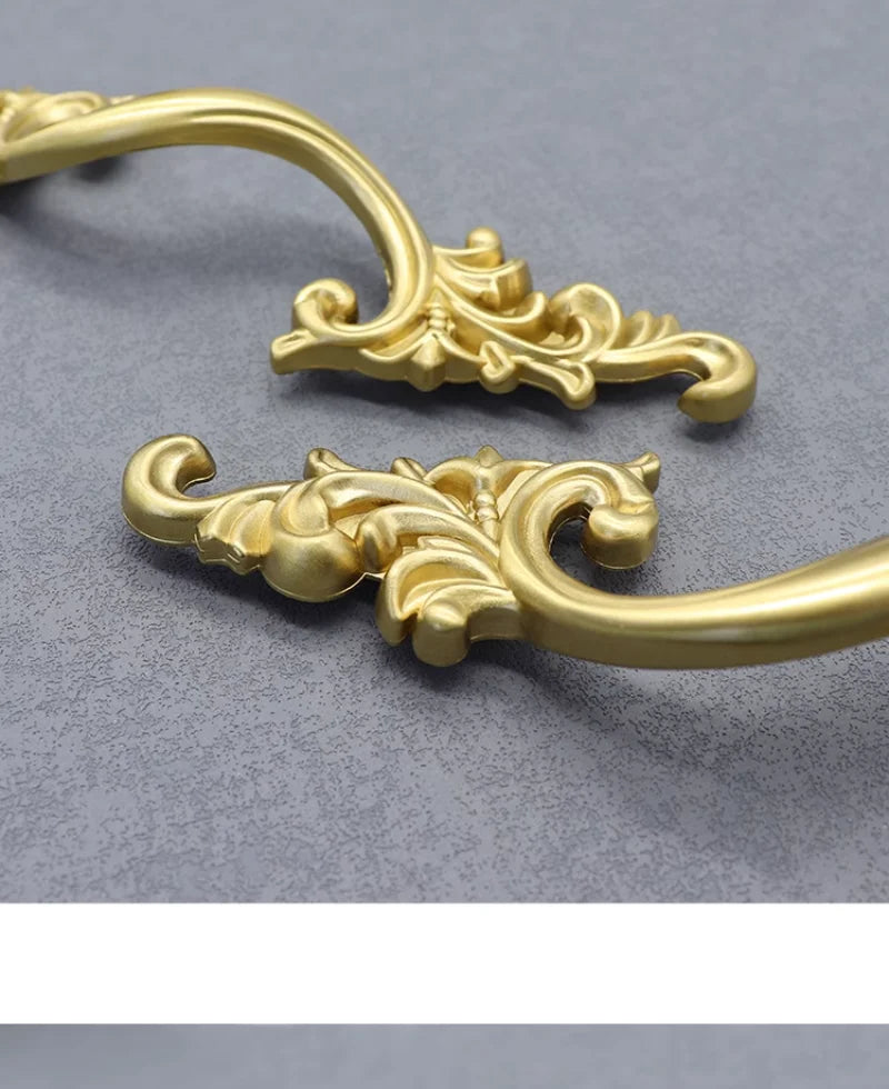 American Cabinet Door Handle Brass Wardrobe Drawers Modern Simple French Nordic Pure Copper Cabinet Gold Drawer Knobs