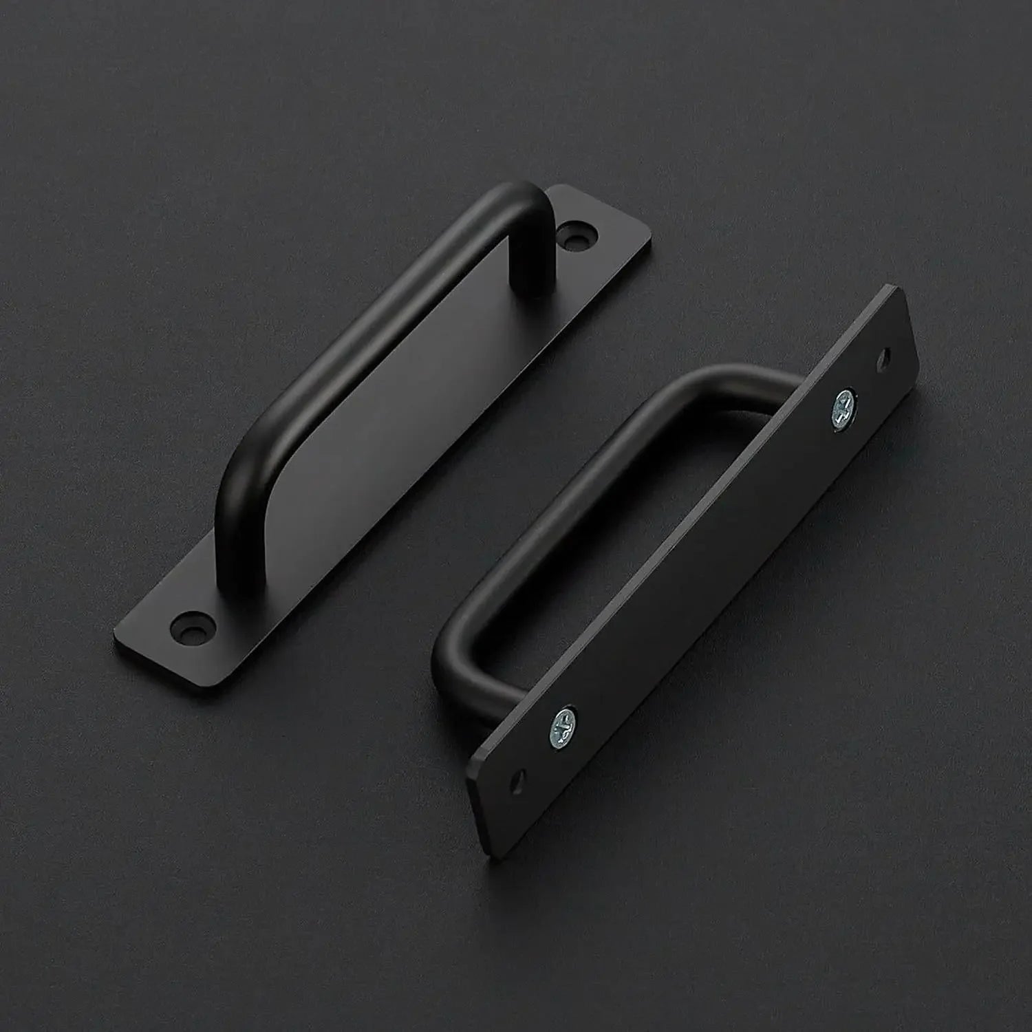 Barn Door Handles, Sliding Door Handle, Black Cabinet Handles, Door Pull Handle, Aluminum Alloy Door Pulls with Plate