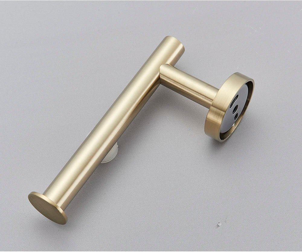 Brushed Gold Bathroom Accessories Towel Bar Bath Robe Hook Bathroom Hardware Set Shelf for Towels Paper Tissue Holder