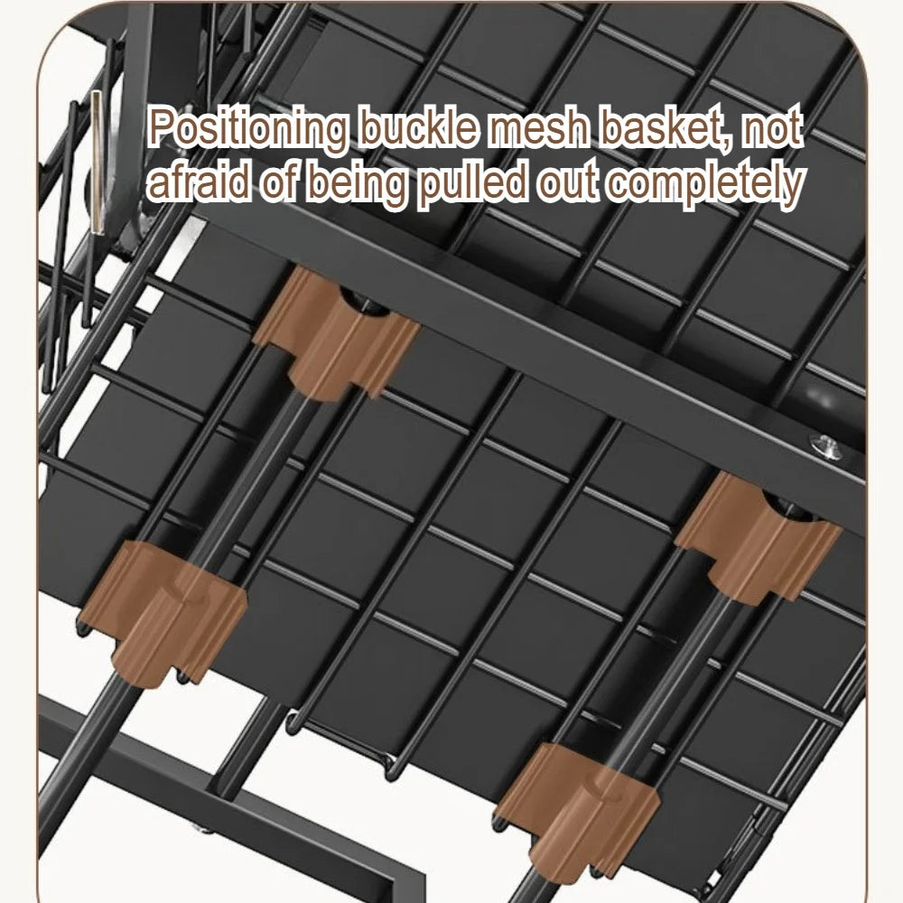Pull-Out Cabinet Organizer - Adjustable Storage Shelf for Spices, Dishes & Kitchen Essentials | Multi-Purpose Drawer Rack