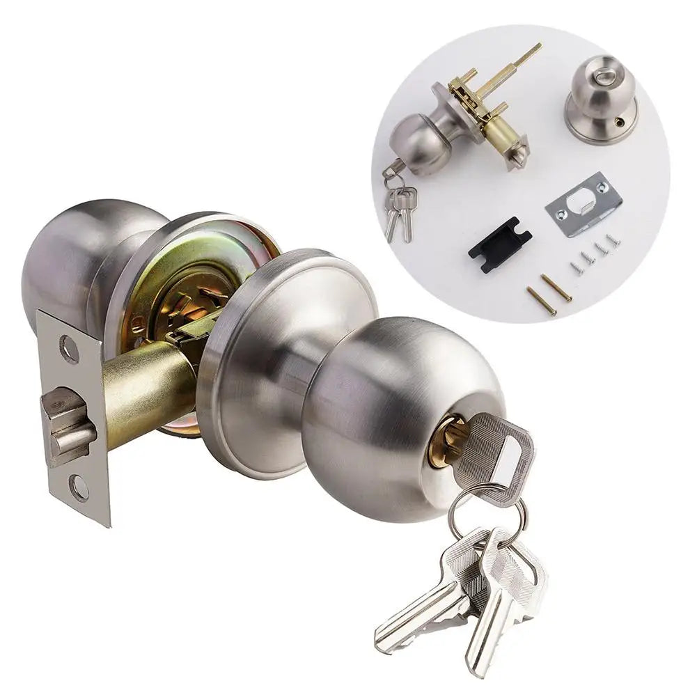 Universal Door Handle Knobs Bathroom Entrance Locks Accessories Bedroom Living Room Lock With Keys Door Lock