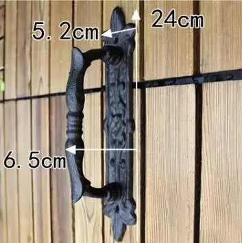 Retro Nostalgic Old Fashioned Cast Iron Handle Wardrobe Simple Door Handle Large Wooden Door Pull Rod Handle 30.5x5.2cm