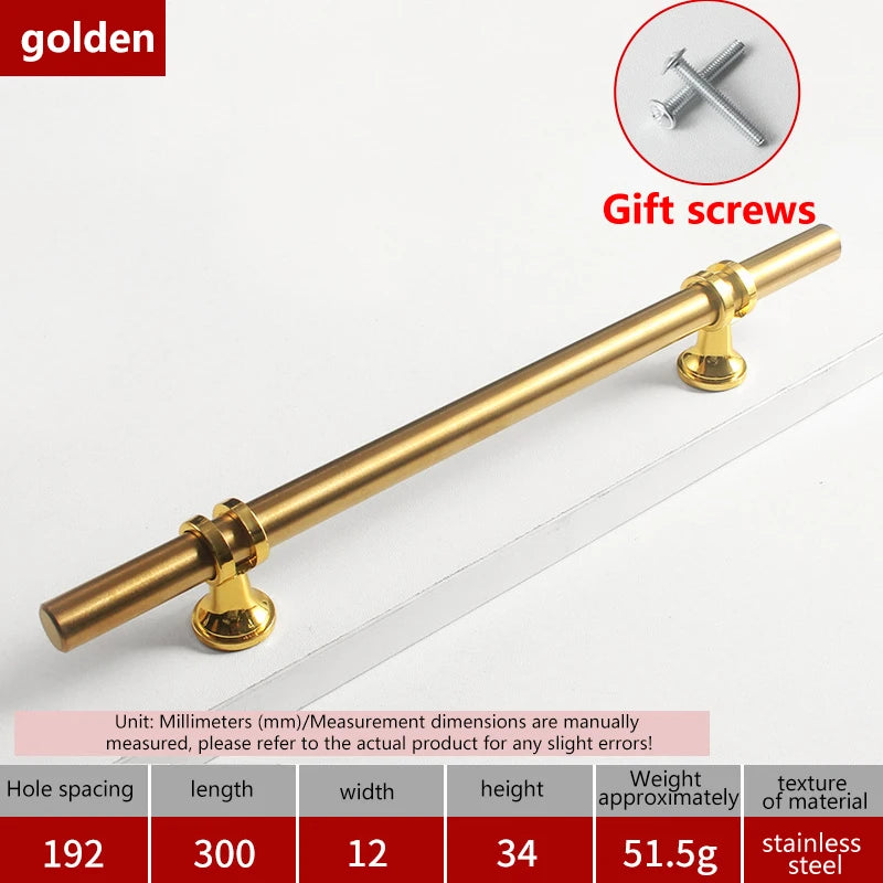 Modern Black Gold Cabinet Handles - Solid Drawer Knobs For Kitchen Furniture With Zinc Alloy Material