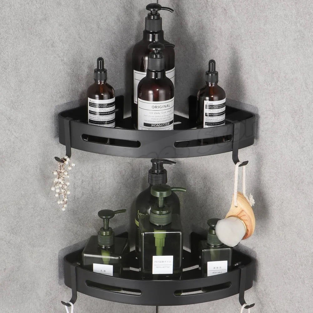 3/2/1PCS No Punching Required Bathroom Shampoo Holder Shower Caddy Shelves Storage Shelf Towel Holder Shelves For Bathroom