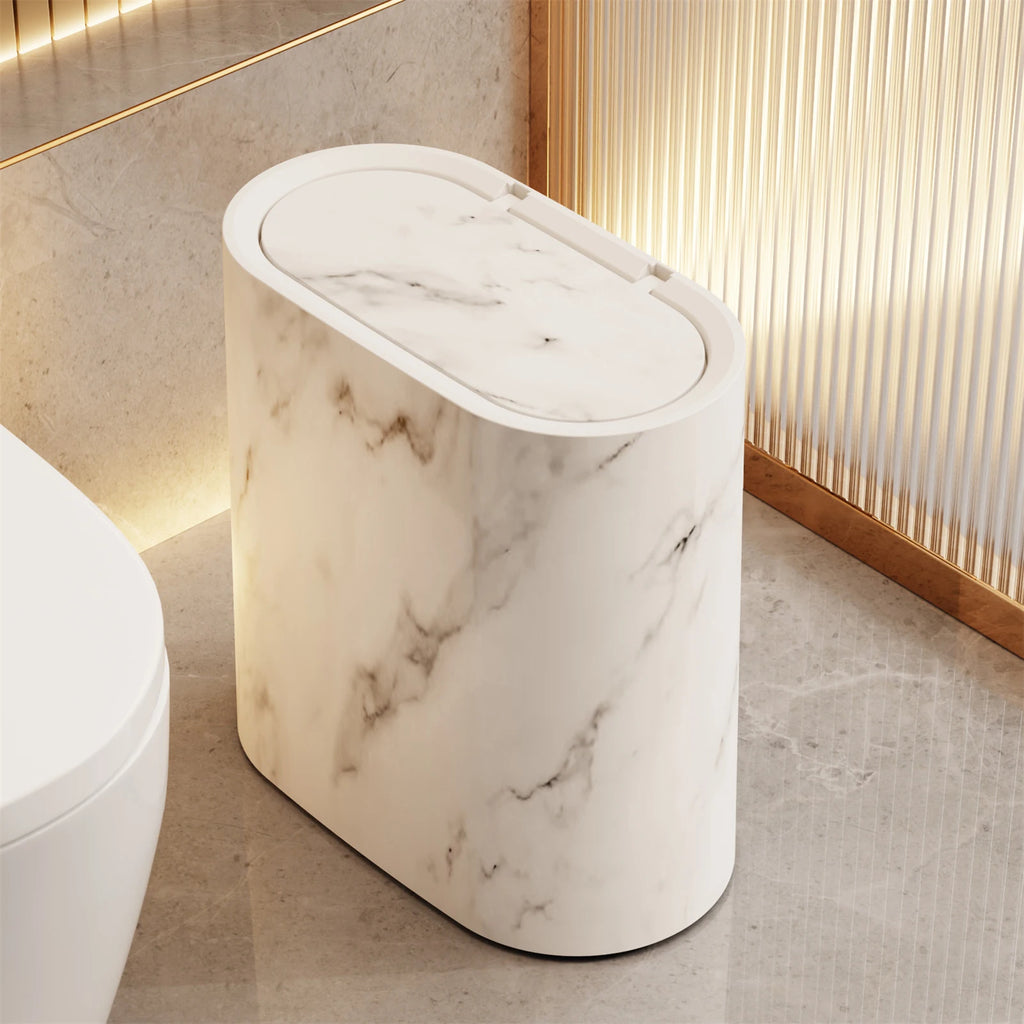 Bathroom Trashcans with Lids Narrow Wastebasket Modern Waste Basket for Home School Office Apartment