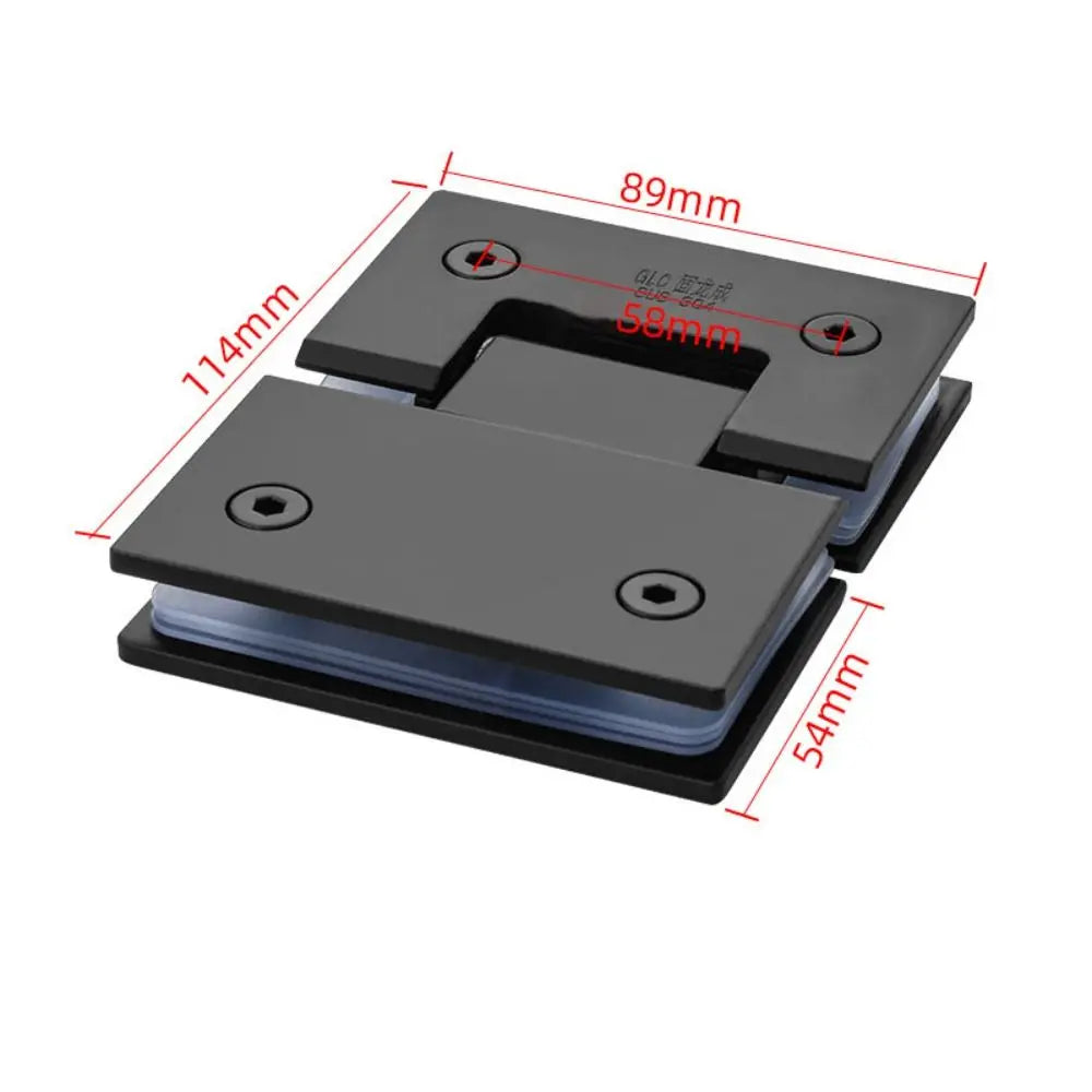 Stainless Steel Bathroom Door Hinges 90°/135°/180° Solid Sheet Glass Door Bracket Clip Silver/black/golden
