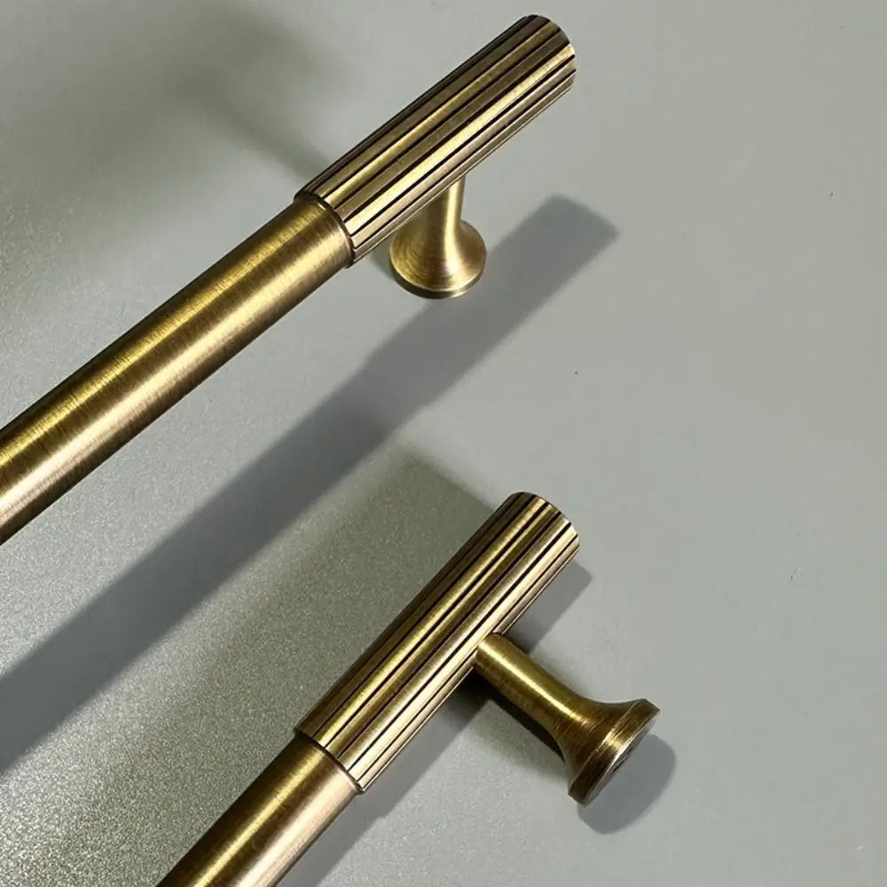Bronze Bronze Cabinet Handles Wardrobe Pulls Antique Solid Brass Knurled Handle T-bar Door Knobs Furniture Door Pull