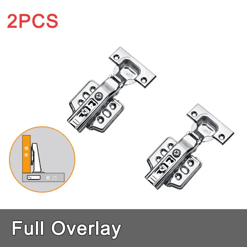 2/10PCS Stainless Steel Cabinet Hinges Soft Closing Hydraulic Door Hinge Damper Concealed Hinges with Screws