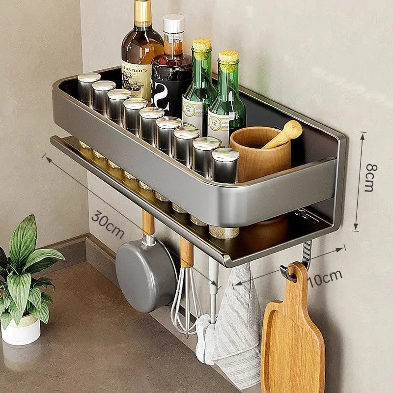 Utensil Rack Spice Rack Wall Mount Over the Stove Shelf Spice Organizer Shelf For Stove Cabinet Pantry Door Spice Shelf Hanging