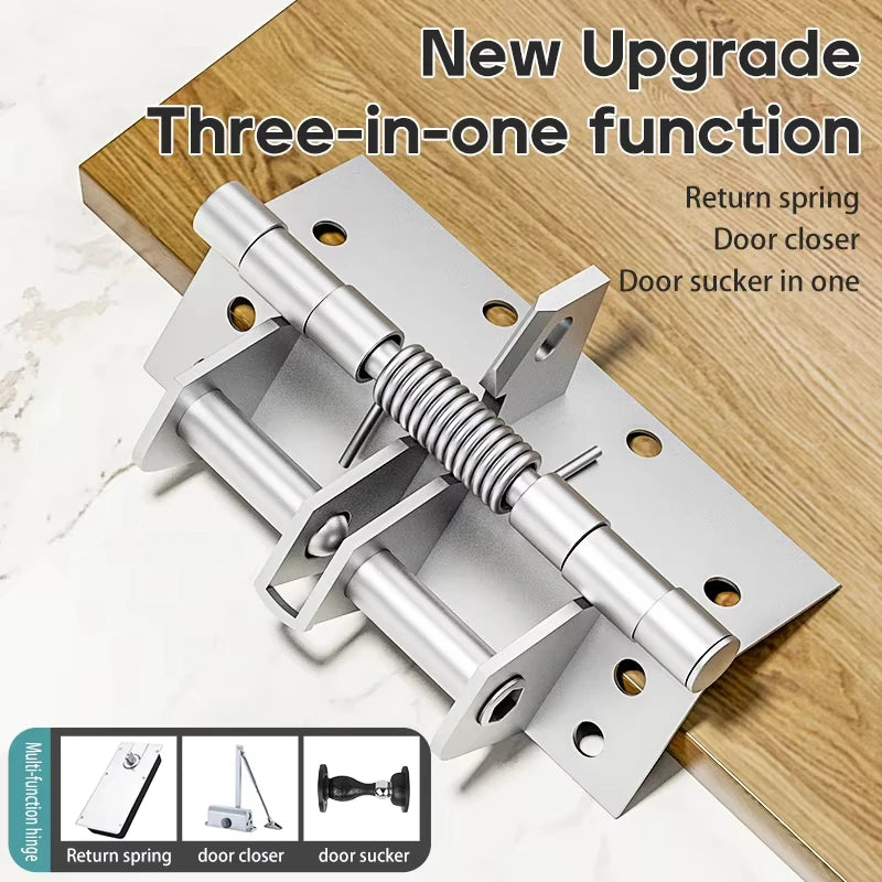 4 Inch Automatic Door Closer Hinge for Cabinet Wardrobe Multi-function Detachable Spring Hinges Positioning Door Closer