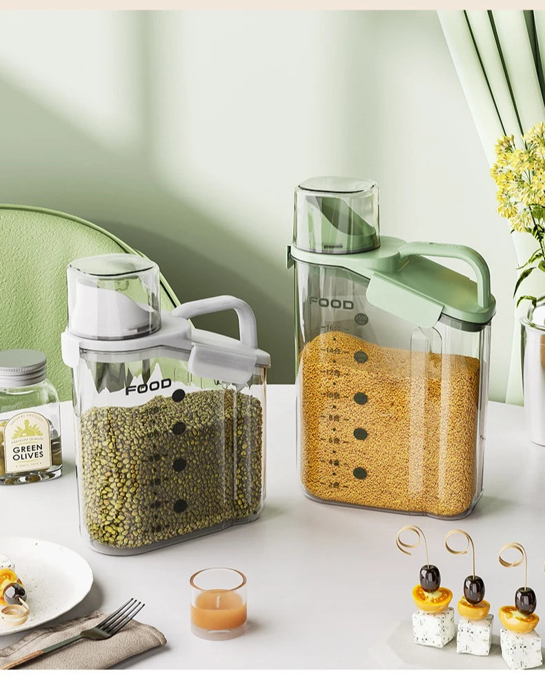 Airtight Food Storage Containers Cereal Dispenser Cereal Container Storage Box Rice Dispenser Grain Dispenser Kitchen Organizer