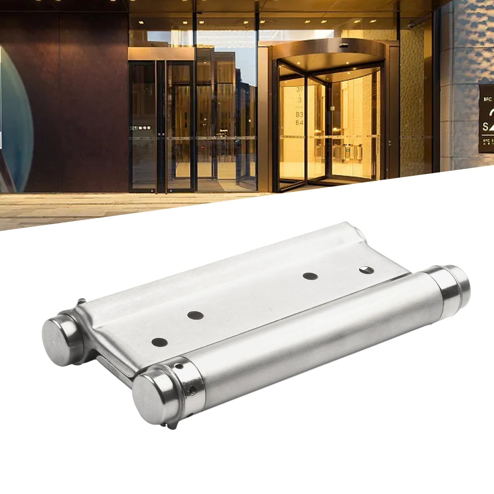 Double Spring Hinge Two-Way Free Door Hinge Stainless Steel  Automatic Door Closing Garage Door Hinges Fence Dedicated Hardware