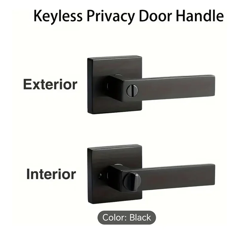 B97A-Door Lever, Keyless Interior Door Knobs, Privacy Door Lever Locksets For Bedroom Bathroom, Modern Door Handles