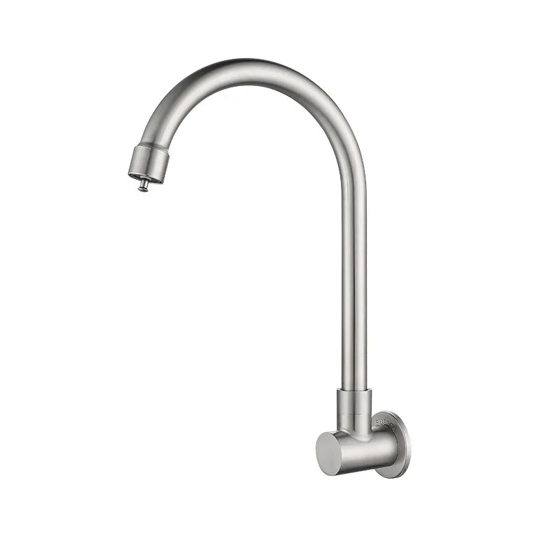 Bathroom Faucet Wall Mounted Sink Faucets Stainless Steel Cold Water Tap Touch Press Bathroom Basin Faucets Toilet Saving Tap