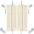 Comprehensive Sliding Closet Bifold Door Hardware Kit - Essential Brackets, Pivots, And Guide Wheel