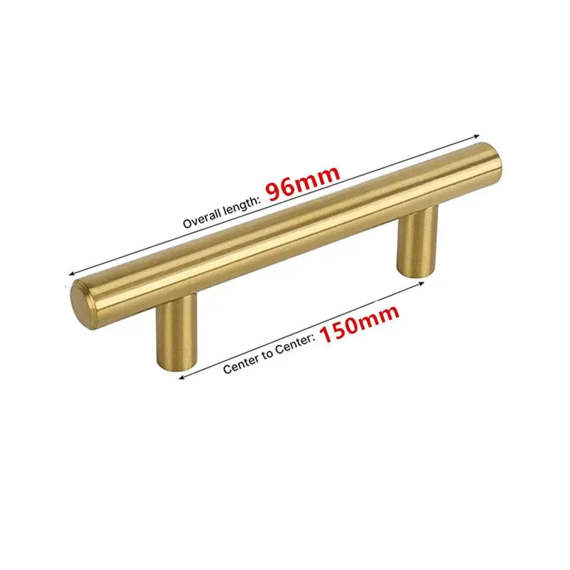 T Modern Minimalist Handles Brushed Brass Gold Cabinet Door Handles Zinc Alloy Bath Drawer Handles Kitchen Furniture Hardware