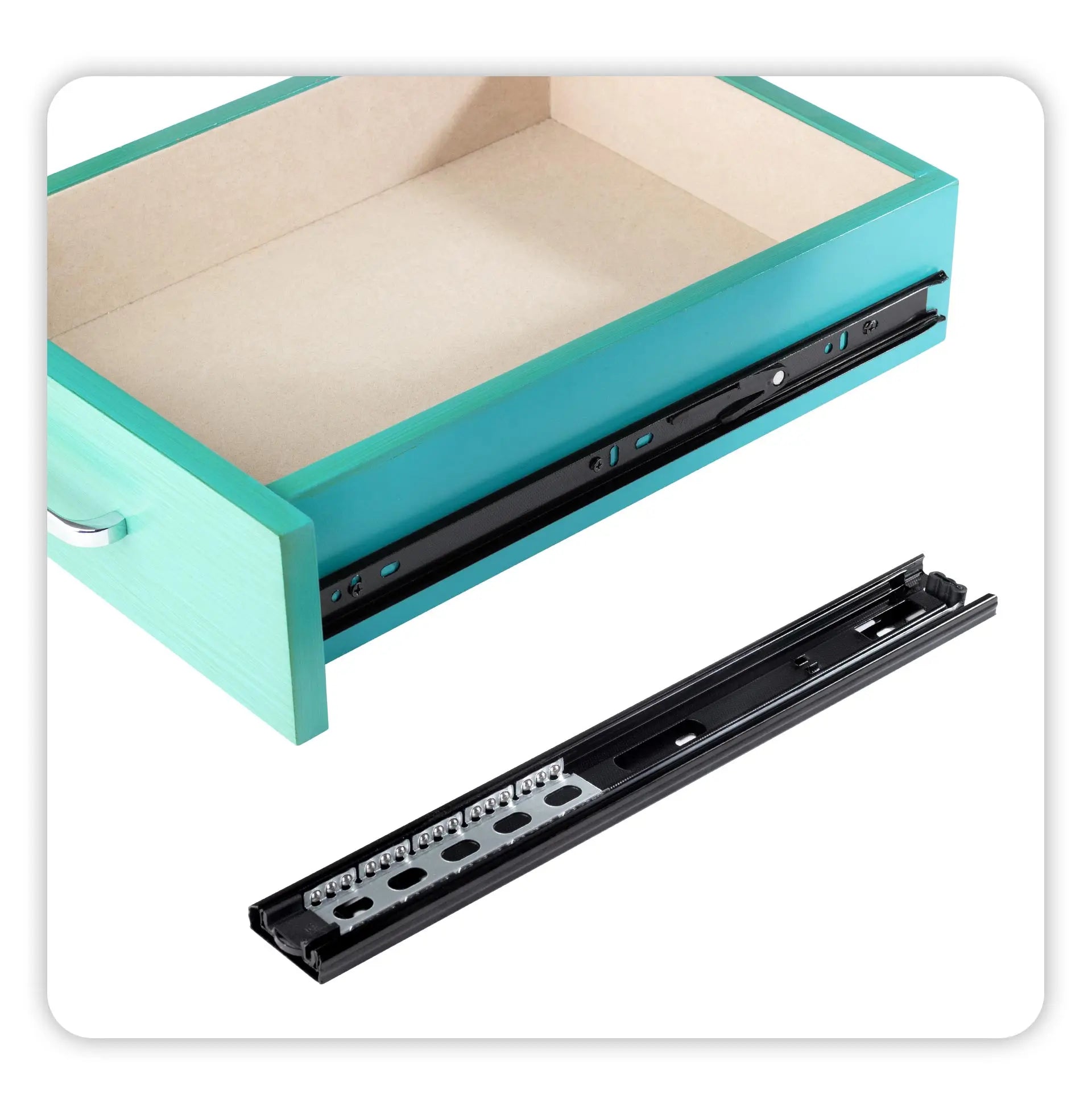 Drawer Rail 10~20Inch Stainless Steel Ball Bearing Slides Drawer Sliding Track 3-Section Full Extension Cabinet Furniture Slides