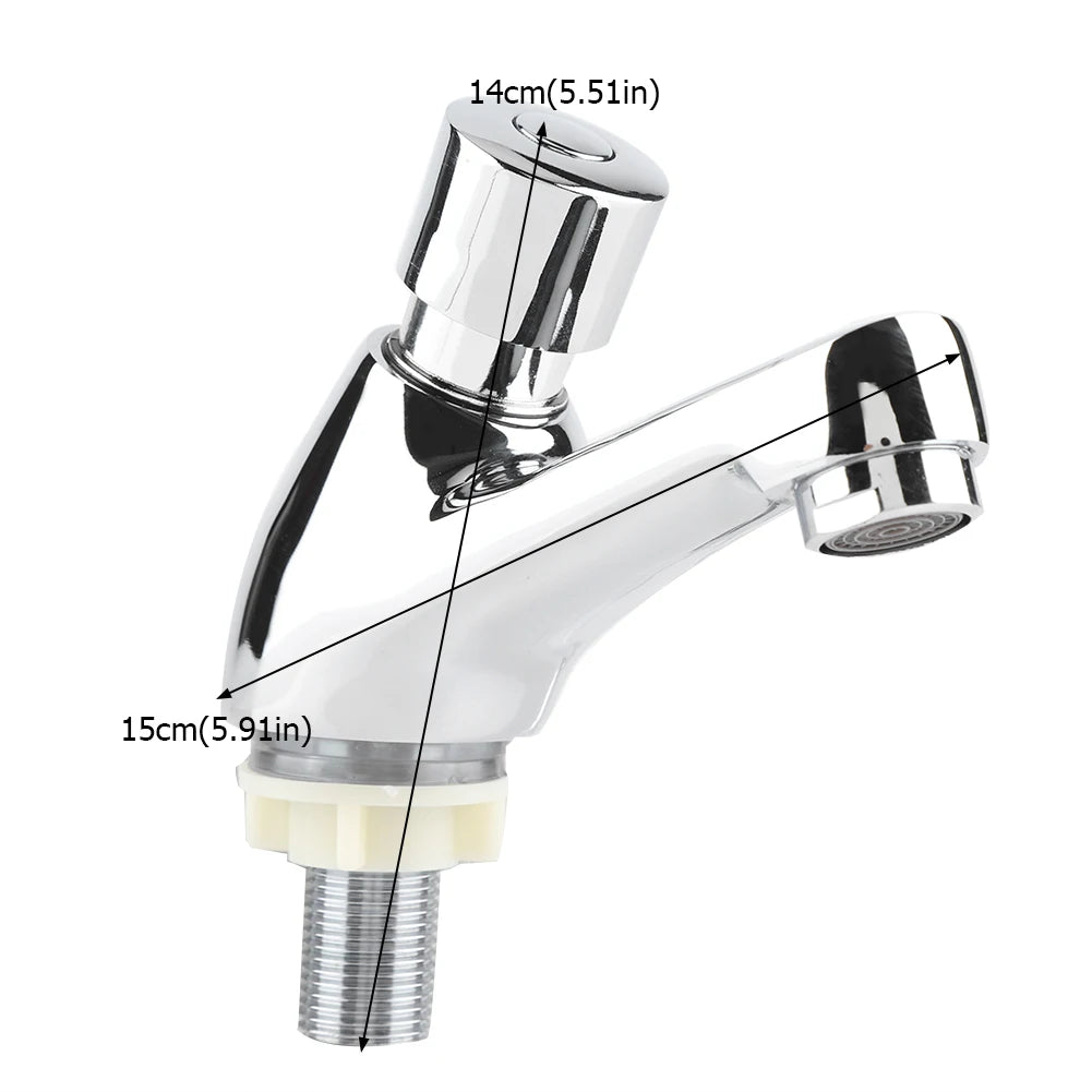 Basin Sink Bathroom Faucet Deck Mounted Cold Single Water Basin Tap Time Delay Lavatory Sink Tap Water Saving Household Tap